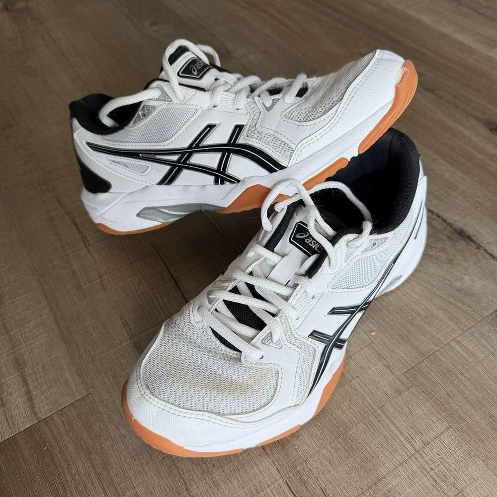 ASICS Gel-Rocket Indoor Court Shoes White Black Orange US 7.5 Unisex